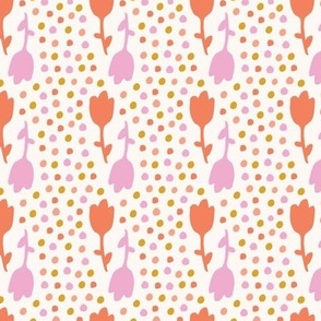 Flower dot valentines print in pink and red