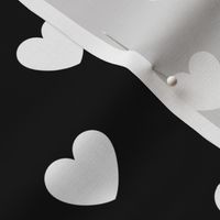 Hearts- Polka Dot Heart- I Love You- Valentines Day- White Hearts on Black Background- Lovecore Aesthetic- Large