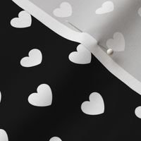 Hearts- Polka Dot Heart- I Love You- Valentines Day- White Hearts on Black Background- Lovecore Aesthetic- Small