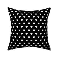Hearts- Polka Dot Heart- I Love You- Valentines Day- White Hearts on Black Background- Lovecore Aesthetic- Small