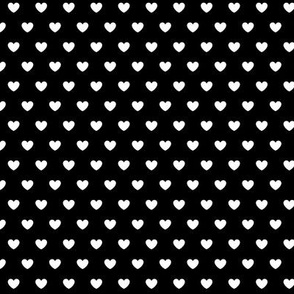 Hearts- Polka Dot Heart- I Love You- Valentines Day- White Hearts on Black Background- Lovecore Aesthetic- sMini