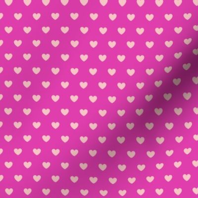 Hearts- Polka Dot Heart- I Love You- Valentines Day- Cotton Candy Pink Hearts on Magenta Bright Pink Background- Lovecore Aesthetic- sMini