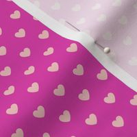 Hearts- Polka Dot Heart- I Love You- Valentines Day- Cotton Candy Pink Hearts on Magenta Bright Pink Background- Lovecore Aesthetic- sMini
