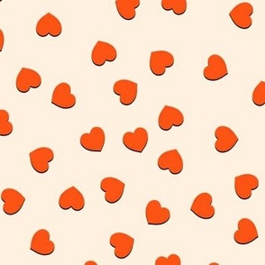 Mod Red Hearts (off-white) medium 