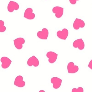 Mod Pink Hearts Toss (white) medium 