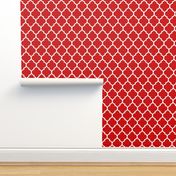 moroccan quatrefoil lattice in red