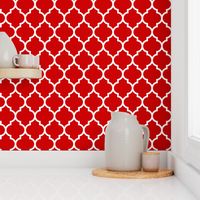 moroccan quatrefoil lattice in red