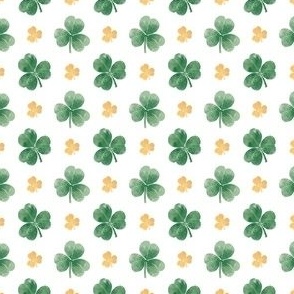 Three-leaf clovers in gold & green - mini