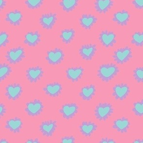 Happy Hearts 6x6 Pink Medium Scale