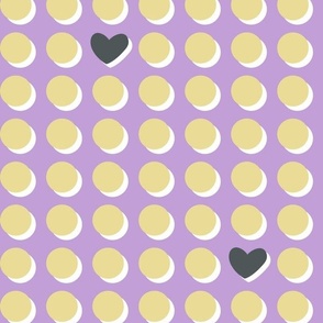 Pop Art Dots And Hearts 12x16 Purple Medium Scale