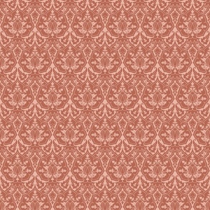 Gothic Revival damask 73, coral pink, 6W