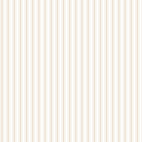 Traditional Micro Natural Vintage Ticking Upholstery Stripes on White