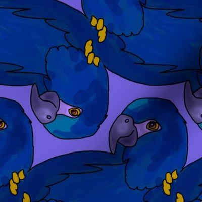 Topsy Turvy Dark Blue Parrots