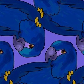 Topsy Turvy Dark Blue Parrots