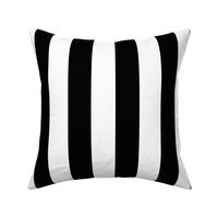 Classic 2 Inch Black and White Modern Cabana Upholstery Stripes