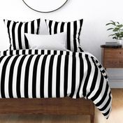 Classic 2 Inch Black and White Modern Cabana Upholstery Stripes