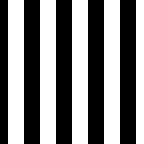 Classic 2 Inch Black and White Modern Cabana Upholstery Stripes