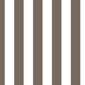 Classic 2 Inch Bark and White Modern Cabana Upholstery Stripes