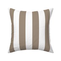 Classic 2 Inch Mushroom and White Modern Cabana Upholstery Stripes