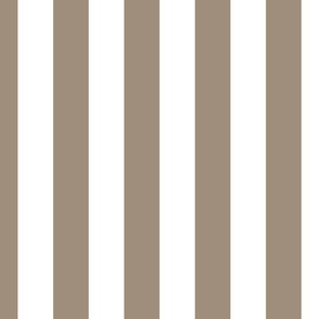 Classic 2 Inch Mushroom and White Modern Cabana Upholstery Stripes