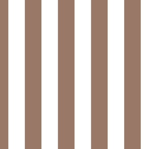 Classic 2 Inch Mocha and White Modern Cabana Upholstery Stripes