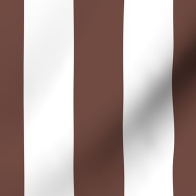 Classic 2 Inch Cinnamon and White Modern Cabana Upholstery Stripes