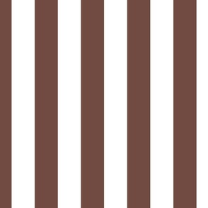 Classic 2 Inch Cinnamon and White Modern Cabana Upholstery Stripes