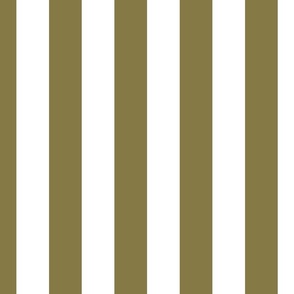 Classic 2 Inch Moss and White Modern Cabana Upholstery Stripes