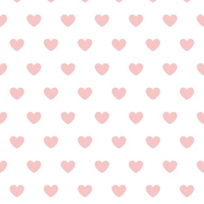 Hearts- Polka Dot Heart- I Love You- Valentines Day- Cotton Candy Pink Hearts on White Background- Lovecore Aesthetic- Large