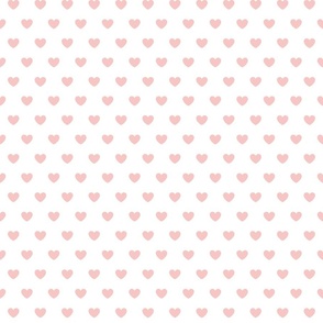 Hearts- Polka Dot Heart- I Love You- Valentines Day- Cotton Candy Pink Hearts on White Background- Lovecore Aesthetic- Small