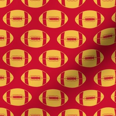footballs ( gold on red) C22