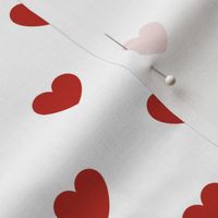 Hearts- Polka Dot Heart- I Love You- Valentines Day- Poppy Red Hearts on White Background- Lovecore Aesthetic- Medium