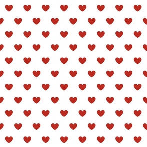 Background with white styrofoam hearts on a red backdrop 6401366