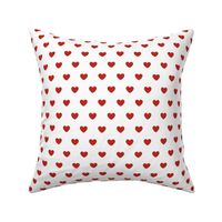 Hearts- Polka Dot Heart- I Love You- Valentines Day- Poppy Red Hearts on White Background- Lovecore Aesthetic- Small