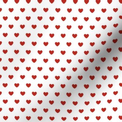 Hearts- Polka Dot Heart- I Love You- Valentines Day- Poppy Red Hearts on White Background- Lovecore Aesthetic- sMini