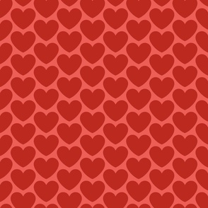 Hearts- I Love You- Valentines Day- Poppy Red Heart- Coral Background- Lovecore Aesthetic- Small