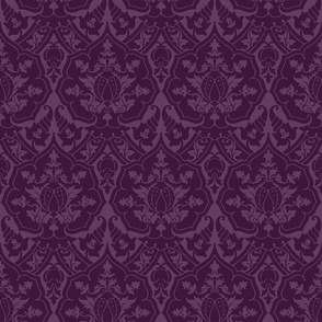 Gothic Revival damask 73, aubergine, 12W