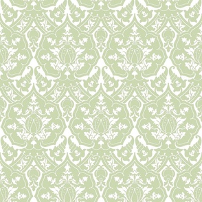 Gothic Revival damask 73, spring green, 12W