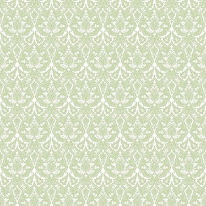 Gothic Revival damask 73, spring green, 6W