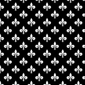 White French Fleur de Lis on Black