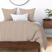 CROSS-STITCH CHECK - PASTEL GRAY & PEACH