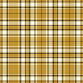 Tartan Plaid - mustard gold with natural ivory and Graphite (near black)