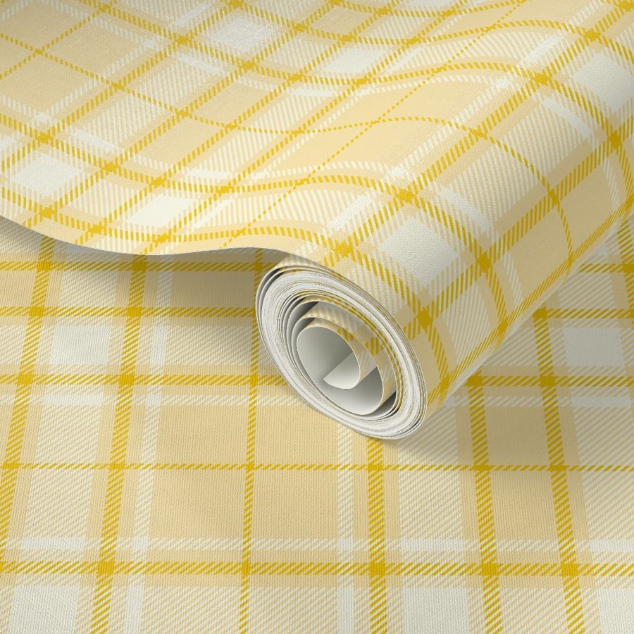 Tartan Plaid - Medium yellow with light and dark yellows