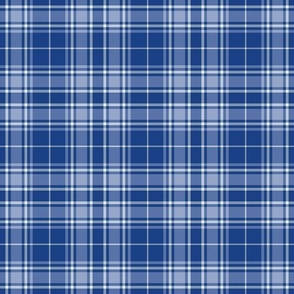 Tartan plaid in dark blue with medium and baby blues