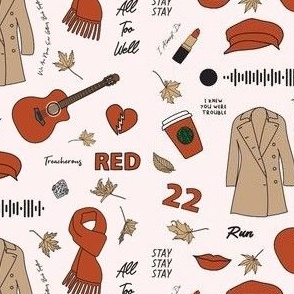   Red Album Feelin' 22 Songwriter Musician Music Singer Tour Music Pop Culture Spotify Cardigan Hat    