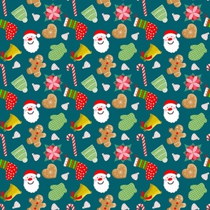 Merry and Bright on Teal Medium