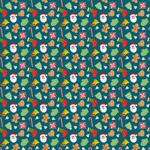 Merry and Bright on Teal Small