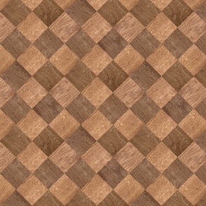 2 inch Diagonal Light and Dark Wood Checkerboard Chess Marquetry Pattern
