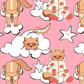 Bedtime for Little Foxes lolly pink background