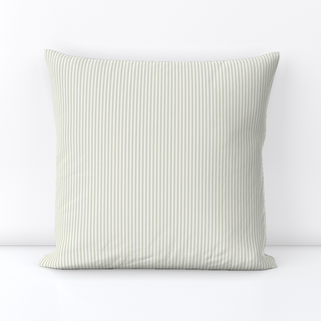 Boho stripe in pastel celadon green stripe on beige cream - small scale